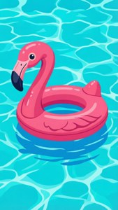 Peretel distractiv vectorial cu plută de piscină pentru vibe-uri de vară. — Vară Fundal