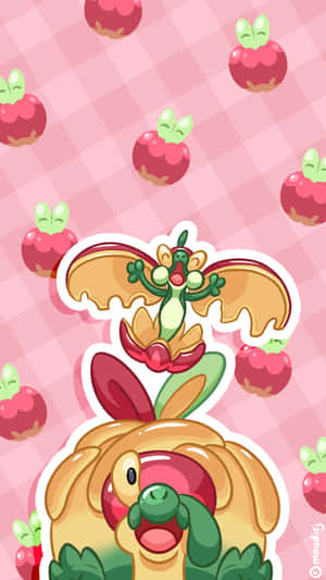 Flapple deasupra lui Appletun — Pokemon Telefon Fundal