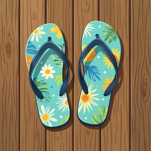Tapet vectorial casual cu flip-flopuri pentru relaxare de vară.