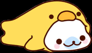 Foca Kawaii Desenată Stând Întinsă