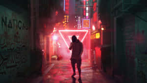 Fond Alee — Neon roșu Fundal