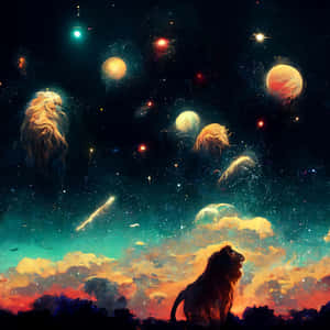 Fond de ecran cu leu galactic — Galaxie leu GIF Fundal