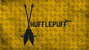 Logo Hufflepuff Quidditch Harry Potter pentru laptop — Estetică galbenă Fundal