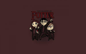 Fond de ecran iPad Harry Potter drăguț și caricatural — Estetic Harry Potter Fundal