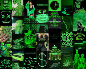 Fond estetic verde neon vibrant