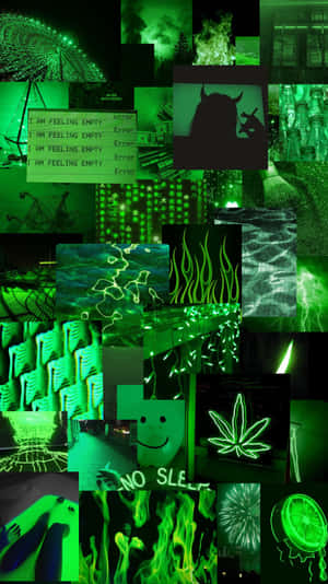 Fond estetic verde neon vibrant