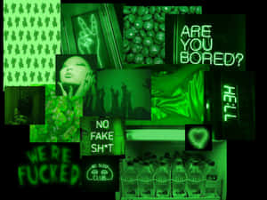 Fond estetic vibrant neon verde