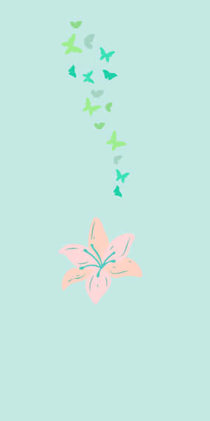 Fond Pixel 3 — Floare Roz Fundal