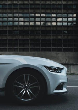 Fond de ecran cu Ford Mustang alb-perlă — OnePlus Pad 2 Pro Fundal