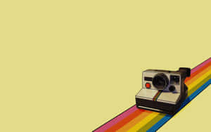 Imagini cu aparat foto Polaroid — Pastel curcubeu Fundal