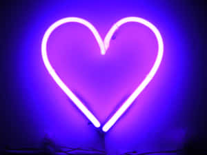 Inimă Neon — Violet neon estetic Fundal