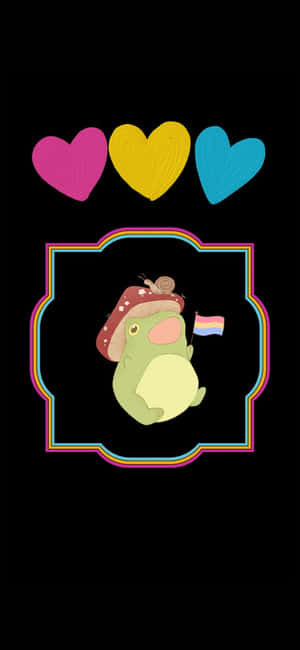 Broască drăguță cu steag LGBT — Huawei nova 15 Fundal