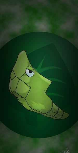 Frunză verde cu Metapod telefon — Estetică verde GIF Fundal