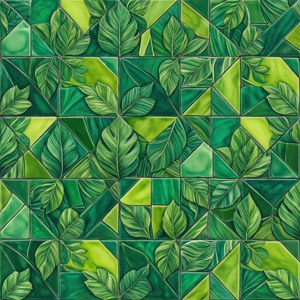 Un model geometric abstract de frunze și plăci verzi, modern și vibrant. — Estetică verde GIF Fundal
