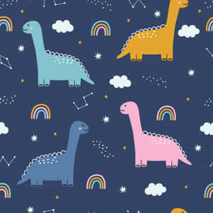 Fundal Adorabil cu Dinozaur Cartoon — Dinozaur drăguț Fundal