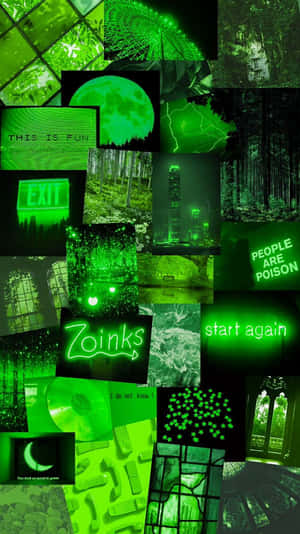 Fundal Estetic Vibrant în Verde Neon