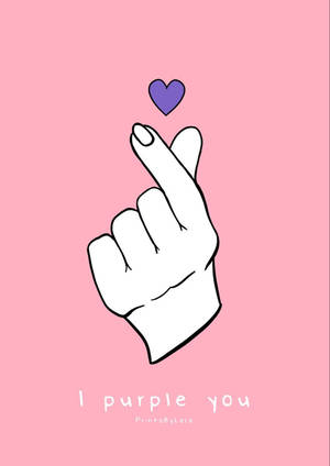 Fundal Inimă cu Degetul I Purple You — Bts estetică Fundal