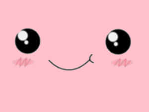 Fundal Kawaii Roz cu Elemente Drăguțe