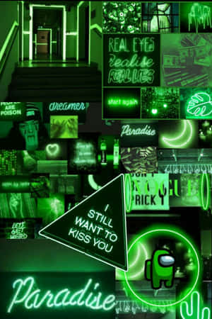 Fundal Neon Verde — Estetică verde deschis Fundal