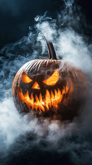 Halloween, estetică Halloween, fundal estetic Halloween, fum, fundal fum, fundal fum negru, fum albastru — Kawaii halloween Fundal