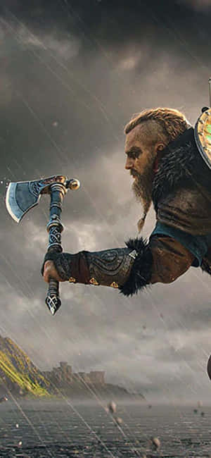 Fundal Assassin's Creed Valhalla pentru iPhone XS — Samsung Galaxy S20 Fundal
