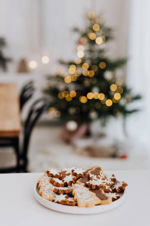 Sprinkled Christmas cookies wallpaper — Estompat Fundal