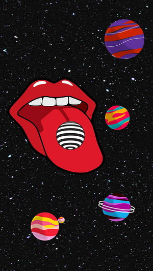 Galaxie Trippy Aesthetic cu Buze — Trippy estetică Fundal