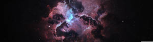 Fundal de pereți cu galaxie violetă și albastră. — 5120x1440 Fundal