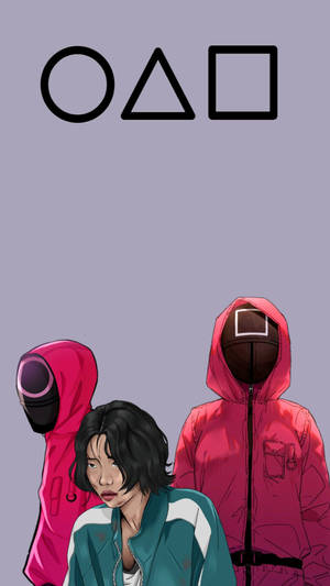 Wallpaper cu gardianul roz 067 Squid Game