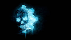 Gears 5 4K Craniu Albastru — Albastru închis estetic GIF Fundal