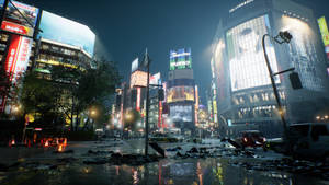 Ghostwire Tokyo Orașul Ruinat Fundal — Ghostwire Tokyo Fundal