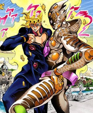 Gold Experience Requiem și Giorno Giovanna HD wallpaper. — Galaxy Z Fold 5 Fundal