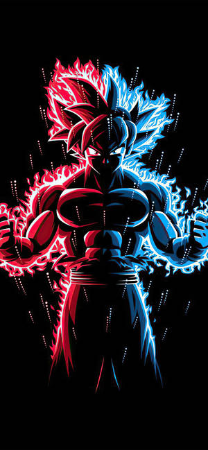 Goku Albastru Roșu Dragon Ball Z iPhone — iPhone 17e Fundal