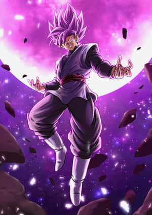 Goku Black încărcând în luptă în forma Super Saiyan Rosé — Goku Negru Fundal
