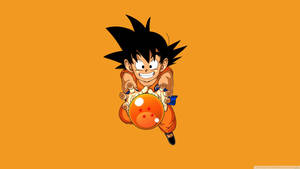Fundal de ecran cu Goku copil ținând Bila Dragonului cu 4 Stele. — Dragon ball super GIF Fundal