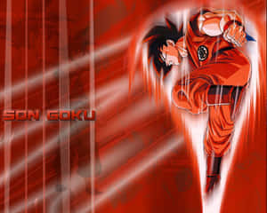 Goku din Dragon Ball Z — Anime Roșu Fundal