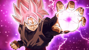 Goku Negru cu Efect de Lumină Roz