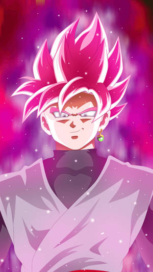 Goku Negru cu Păr Roz Strălucitor