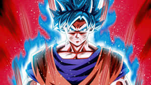 Goku Ultra Instinct albastru anime — Goku ultra instinct GIF Fundal