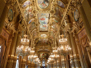 Grand Foyer al Palais Garnier din Paris — Aur estetic Fundal