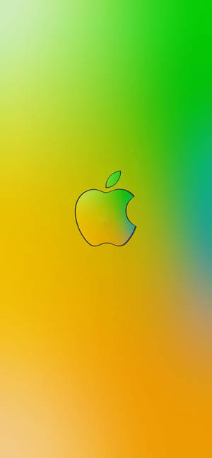 Greenish Yellow Apple Logo Iphone — iPhone 14 Pro Fundal