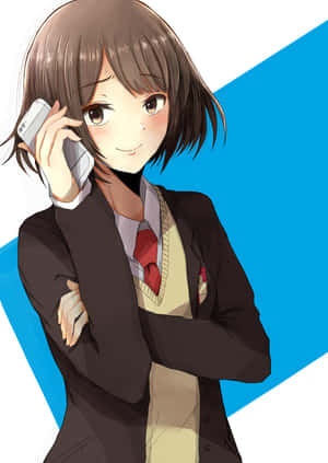 Haruhi Sasaki pozând într-un costum impresionant — IQOO Pad5 Fundal