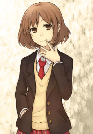 Haruhi Sasaki pozând pe un fundal pitoresc — Xiaomi Mix Fundal