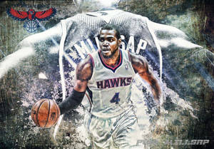 Hawks Paul Millsap artă grunge wallpaper — Neutru Fundal