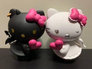 Fond de ecran Hello Kitty de Halloween în alb și negru — Hello Kitty Halloween Fundal