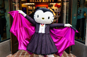 Tapet cu Hello Kitty liliac de Halloween în mărime naturală — Hello Kitty Halloween Fundal