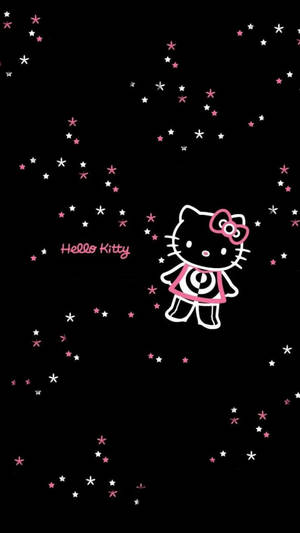 Hello Kitty Neagră cu Stele — Hello kitty estetic Fundal