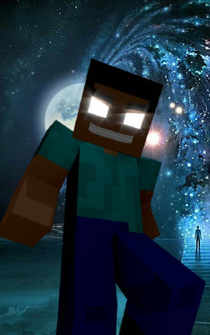 Herobrine Full Moon Art — Galaxy Tab Active Fundal