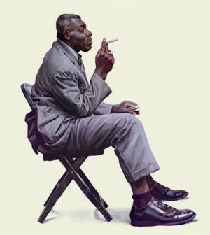 Howlin Wolf Fanart Painting Smoking — Galaxy Z Fold8 Ultra Fundal