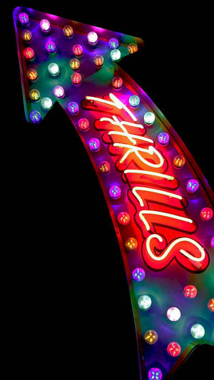 Săgeată neon colorată Thrills, wallpaper iPhone XR — iPhone Xr Fundal